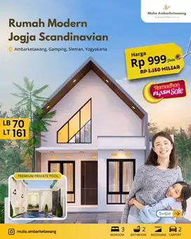 Dijual Rumah Sertifikat SHM Dekat RS PKU Gamping sleman Kolam Renang