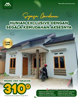 Perumahan Komersil murah dan Strategis sebelum SMA 16 Sako Palembang