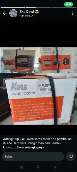 Oven baru belum pernah dipakai