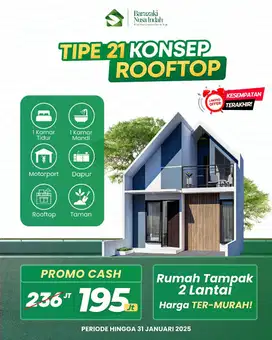 Konsep rumah 1 ada Rooftop di Barazaki Nusa Indah deket pondok cabe