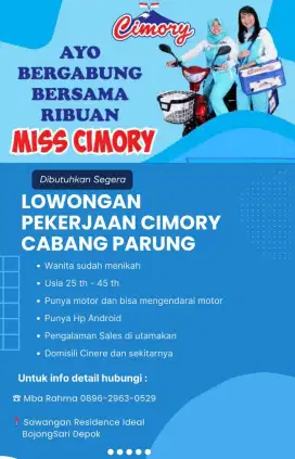 Lowongan miss cimory parung