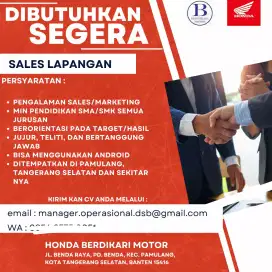 LOWONGAN SALES LAPANGAN