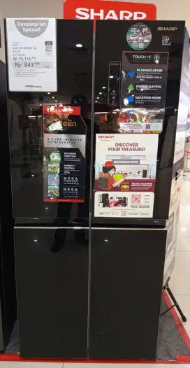 SHARP KULKAS 4 PINTU GLASS DOOR
