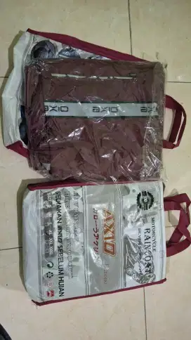 Jas hujan axio merah maron original baru