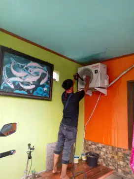 servis ac + freon, bongkar pasang ac, mesin cuci, kulkas, dllnya