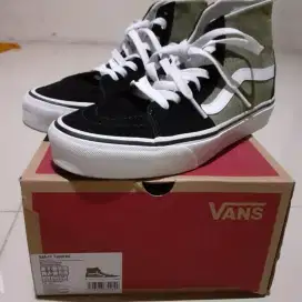 SALE VANS ori black army limited sk8-Hi tapered Green sepatu sneakers