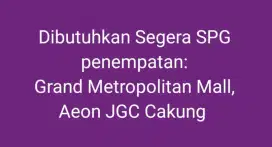 Dibutuhkan SPG fashion