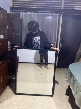 kaca cermin 105x85 barbershop salon