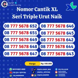 Kartu cantik XL seri triple urut naik