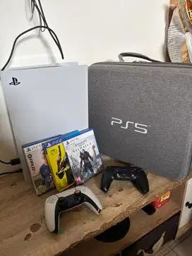 Playstation 5 PS 5 Fat Disc 1TB 2 dualsense + Bag Case dan 3 disc game