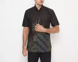 Kemeja Batik Pria Premium Pendek Size L Slim Fit Motif Keren Elegant