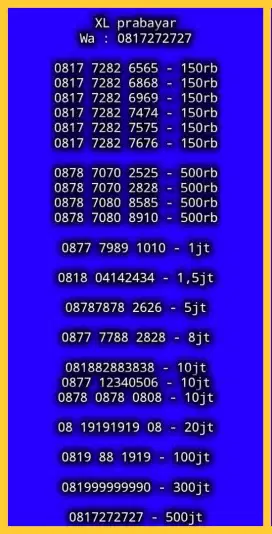 NOMOR CANTIK XL PRABAYAR