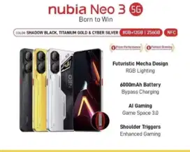 Murah new nubia Neo 3 5G 8+8/256 grs resmi. Bs kirim kelokasi rmh anda
