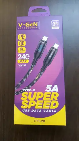 Kabel Data V-GeN CT1-28 Type C to Type C Super Fast Charging 240W 5A Q