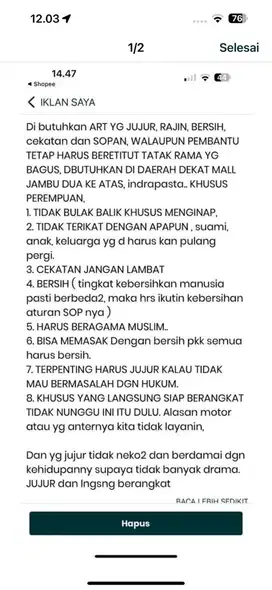 ART MENGINAP TIDAK PP
