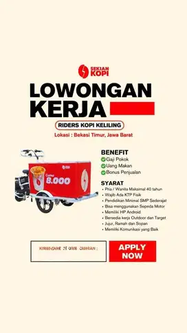 DICARI RIDER SEKIAN KOPI