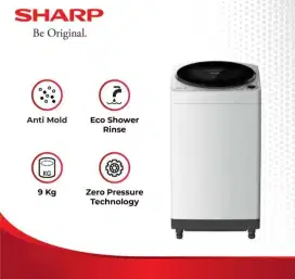 MESIN CUCI 1 TABUNG SHARP MEGAMOUTH SERIES ES-M909T-GG
