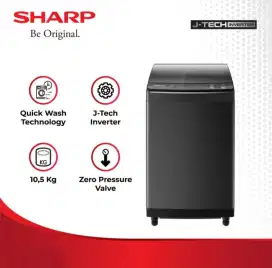 MESIN CUCI 1 TABUNG SHARP MEGAMOUTH INVERTER SERIES ES-M1050XT