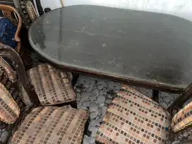 Meja kursi makan kayu jati bekas