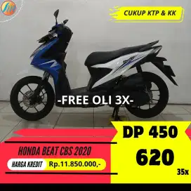 HONDA BEAT CBS 2020 KREDIT DP 450RB ANGSURAN SANGAT RENDAH CUMA KTP KK