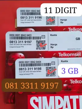 NOMOR CANTIK SIMPATI 11 DIGIT ISI 3 GB NASIONAL