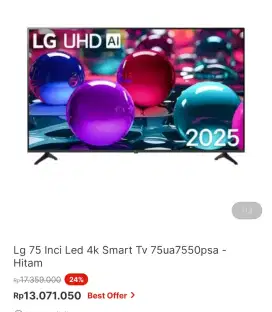 LG SMART TV 4K 75 INCI