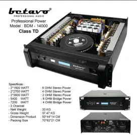 Power Betavo BDM 14000 2 channel Class TD profesional power amplifier