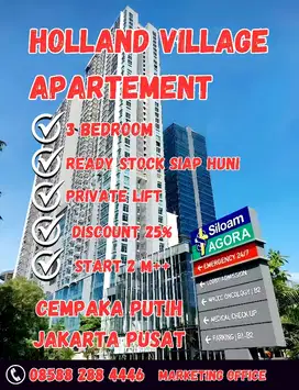APARTEMEN HOLLAND VILLAGE CEMPAKA PUTIH UNIT BARU BISA KPR SIAP HUNI