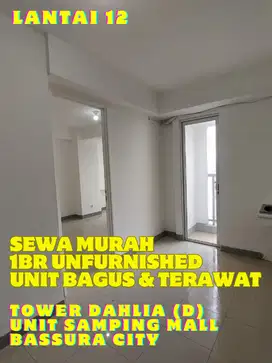 SEWA MURAH 1BR UNFURNISHED LANTAI 12 TOWER D SEBELAH MALL BASSURA CITY