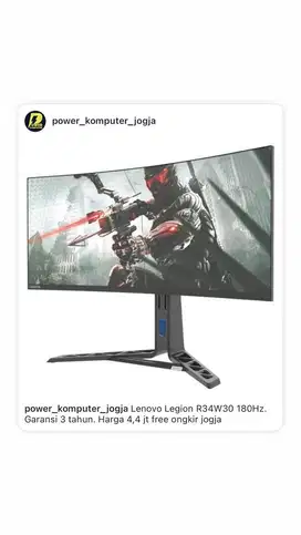 Lenovo Legion R34W30 180Hz. Grnsi 3 tahun. Harga 4,4 jt free ongkir YK