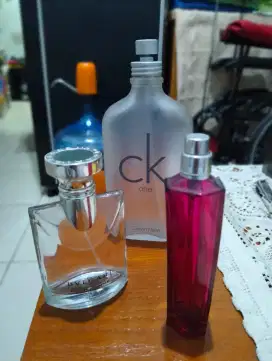 3 Botol parfum ori BVLGARI, CK, Escada