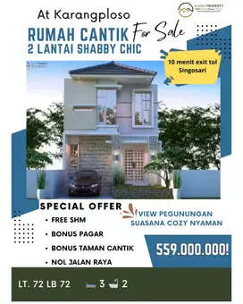 Miliki Sekarang Rumah Shabby Chic Karangploso Dekat Exit Tol Singosari