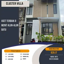 Villa Bangunan Baru Dijual 10 Menit  Alun-Alun Batu  Akses jalan luas