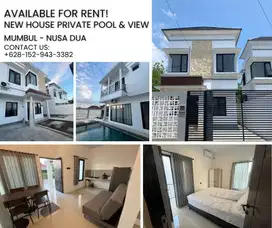 Disewakan Rumah Baru 2 Lantai dengan Private Pool di Mumbul Nusa Dua