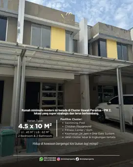 Vco - Dijual Rumah PIK2 Tipe 4,5x10 Tahap Pertama Kosong
