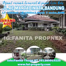 Dijual rumah komersil di Jl.RE Martadinata,Bandung LT1998m2 LB1000m2