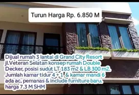 Dijual Rumah Mewah 2 lt di Grand City Resort Makassar