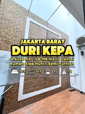RUMAH CANTIK 3 LANTAI SIAP HUNI DI DURI KEPA