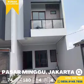 Rumah Baru dijual Murah 2,5 Lantai Pasar Minggu, Jakarta Selatan, SHM
