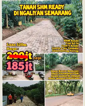 Tanah Kavling Murah Deket Basarnas Ngaliyan di Ngaliyan