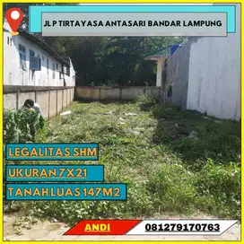DI JUAL TANAH MURAH 147 M2 LEGALITAS SHM LOKASI STRATEGIS SIAP BANGUN