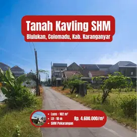 Tanah Kavling Premium Area Blulukan Colomadu. Utara DPRD Surakarta