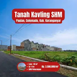 Kavling Standart Perumahan Area Colomadu. Timur Superindo
