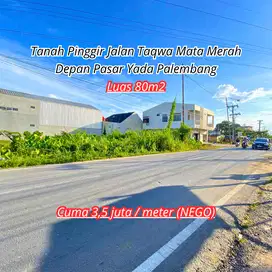Tanah pinggir jalan utama mata merah palembang