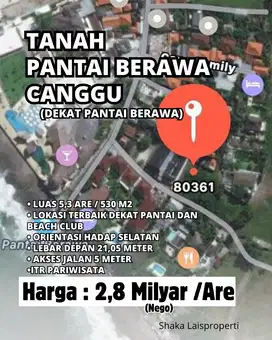 Di Jual Tanah Dekat Beach Club Pantai Berawa Canggu