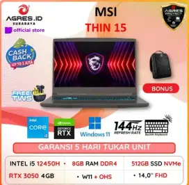 Laptop Msi Thin15 12450H Core i5 Kredit Dp0 Proses Cepat