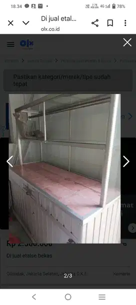 Di jual etalase bekas warung nasi