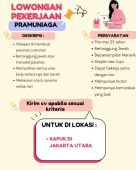 LOWONGAN KERJA DI KAPUK JAKARTA UTARA