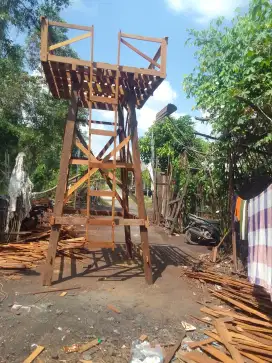 Tiang tandon menara Ulin 3 mtr kapasitas tandon 2200 L