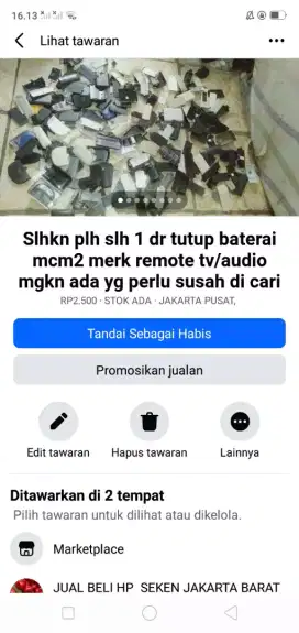 Slhkn plh slh 1 dr tutup baterai remote tv/audio se lg ada cpt